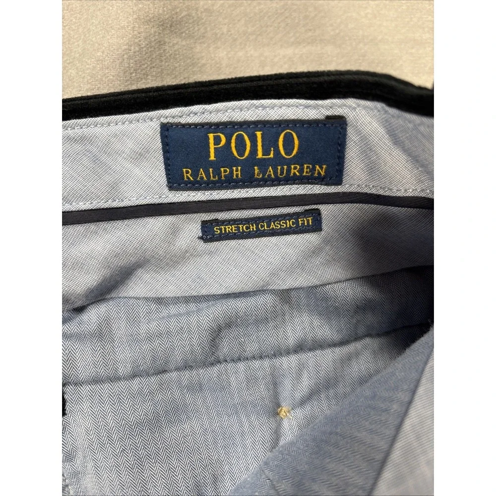 Polo Ralph Lauren Pants Mens 36x32 Black Corduroy Stretch Classic Fit Preppy